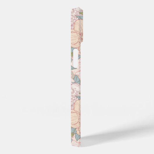 Coques Case-Mate iPhone Pastel Peony & Butterfly Flower Motif (Verso / Droite)