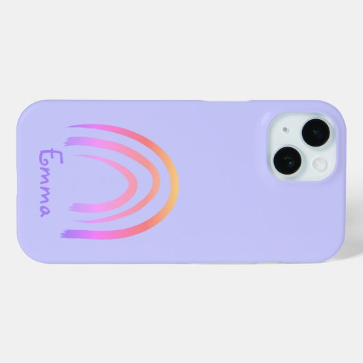 Coques Case-Mate iPhone Pastel Periwinkle Rainbow (Verso (horizontal))