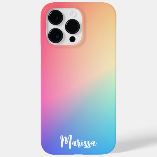 Coques Case-Mate iPhone Pastel personnalisé Arc-en-ciel (Verso)