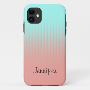 Case-Mate iPhone Case Pastel personnalisé Coral et rayures turquoise