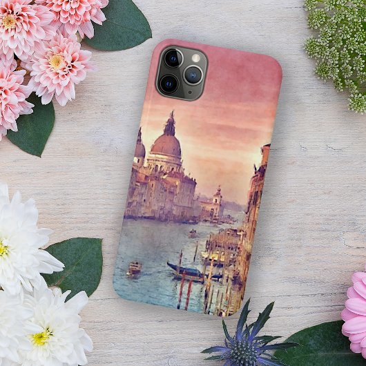 Coques Case-Mate iPhone Pastel Pink Blue Venice Canal Grande Aquarelle