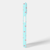 Coques Case-Mate iPhone Pastel Pink Floral Pattern on Teal Background (Verso / Droite)