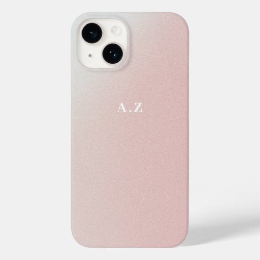 Coques Case-Mate iPhone Pastel Pink Gradient Personnalisé Monogramme Initi (Verso)