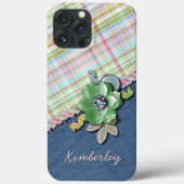 Coques Case-Mate iPhone Pastel Pink Mint Green Blue En vichy Plaid Motif (Verso)