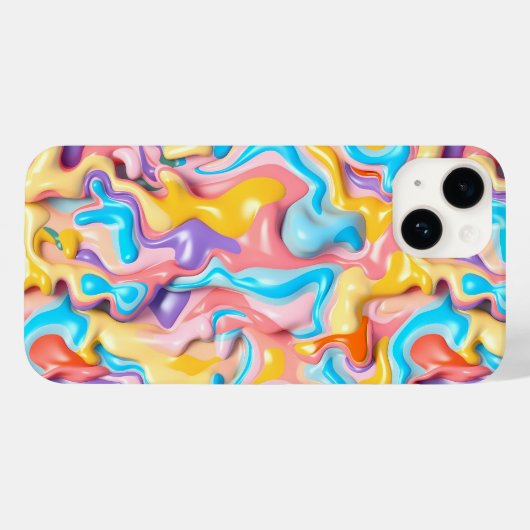 Coques Case-Mate iPhone Pastel Plastic Fluid Abstrait (Verso (horizontal))