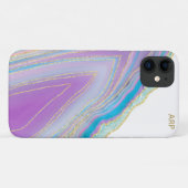 Coques Case-Mate iPhone *~* Pastel Rainbow Agate - Gold Parties scintillan (Dos (Horizontal))