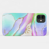 Coques Case-Mate iPhone *~* Pastel Rainbow Agate Sun Rays Gold Star Dust (Dos (Horizontal))