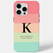 Coques Case-Mate iPhone Pastel Rainbow Colorblock Bande rose sur (Verso)