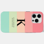 Coques Case-Mate iPhone Pastel Rainbow Colorblock Bande rose sur (Verso (horizontal))