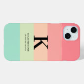 Coques Case-Mate iPhone Pastel Rainbow Colorblock Bande rose sur (Verso (horizontal))