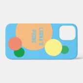 Coques Case-Mate iPhone pastel rainbow confetti cercles nom amusant (Verso (horizontal))