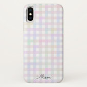 Coques Case-Mate iPhone Pastel Rainbow En vichy Téléphone personnalisé (Dos)