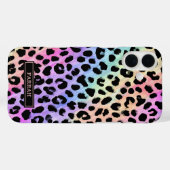 Coques Case-Mate iPhone Pastel Rainbow Leopard Print Monogrammed (Verso (horizontal))