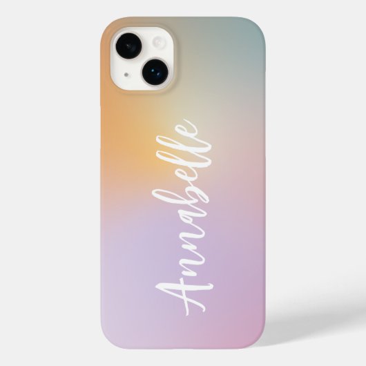 Coques Case-Mate iPhone Pastel rose arc-en-ciel monographie simple (Verso)