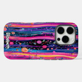 Coques Case-Mate iPhone Pastel Roses et rayures (Verso (horizontal))
