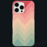iPhone 16 Pro Max Case Pastel Rouge Rose Turquoise Ombre Chevron Motif<br><div class="desc">Cool,  girly et moderne,  le chevron clair et clair est à l'image du motif,  avec dégradé de motif en chevron de zigzag rouge,  rose,  turquoise et gris. Un cadeau parfait pour la fashionista,  et la petite fille qui aime les motifs branchés et la palette de couleurs mode</div>