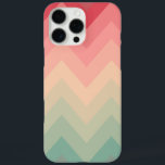 iPhone 16 Pro Max Case Pastel Rouge Rose Turquoise Ombre Chevron Motif<br><div class="desc">Cool,  girly et moderne,  le chevron clair et clair est à l'image du motif,  avec dégradé de motif en chevron de zigzag rouge,  rose,  turquoise et gris. Un cadeau parfait pour la fashionista,  et la petite fille qui aime les motifs branchés et la palette de couleurs mode</div>