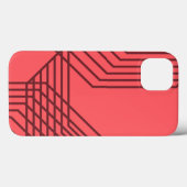 Coques Case-Mate iPhone Pastel Rouge, simple, moderne, design géométrique (Verso (horizontal))