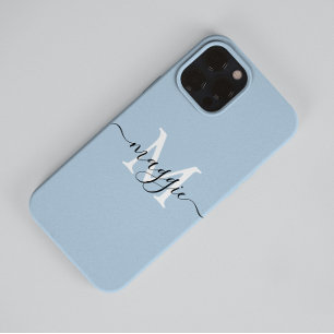 Coque Pour Pour iPhone 14 Pro Max Pastel Script Monogram Coque-Mate iPhone 14 Pro Ma