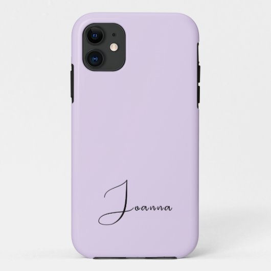 Coques Case-Mate iPhone Pastel Soft Lilac couleur solide | Nom minimal (Dos)