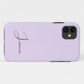 Coques Case-Mate iPhone Pastel Soft Lilac couleur solide | Nom minimal (Dos (Horizontal))