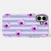 Coques Case-Mate iPhone Pastel stripes pattern with Daisies (Verso (horizontal))