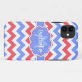 Coques Case-Mate iPhone Pastel Zigzag Monogrammé (Dos (Horizontal))