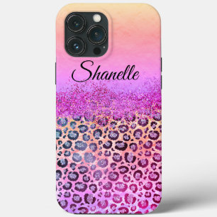 Case-Mate iPhone Case Pastels Glittery Silver Leopard Personnalisé