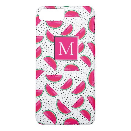 Coques Case-Mate iPhone Pastèque au néon sur le motif de graines (Dos)