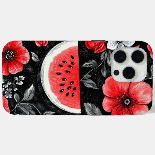 Coques Case-Mate iPhone pastèque et pavot (Verso (horizontal))