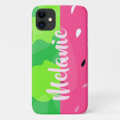 Coques Case-Mate iPhone Pastèque verte rose personnalisée d'été stylisée (Dos)