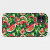 Coques Case-Mate iPhone pastèques, chaux, feuilles de pastèque, petite cha (Dos (Horizontal))