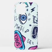 Coques Case-Mate iPhone Patch de mode : Stickers Pop Art. (Verso)