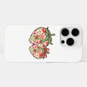 Coques Case-Mate iPhone Patchwork Coeurs fraises Cute Coquette Art (Verso (horizontal))