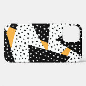 Coques Case-Mate iPhone Patchwork de points minimaux : noir blanc jaune (Verso (horizontal))
