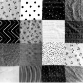 Coques Case-Mate iPhone patchwork en tissu vintage noir et blanc