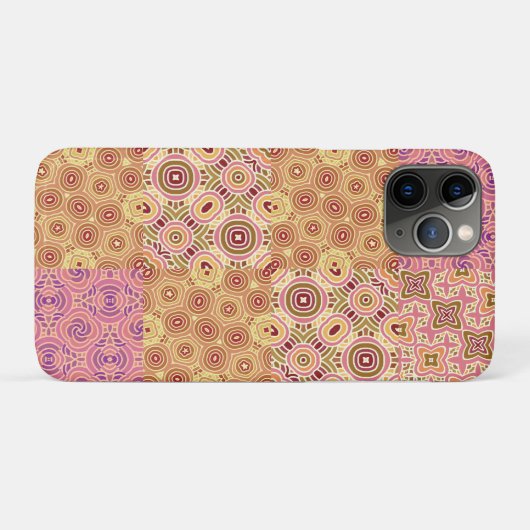 Coques Case-Mate iPhone Patchwork Géométrique Rétro (Dos (Horizontal))