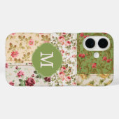 Coques Case-Mate iPhone Patchwork Rose Custom Monogram (Verso (horizontal))