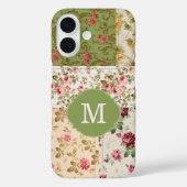 Coques Case-Mate iPhone Patchwork Rose Monogramme Personnalisé (Verso)