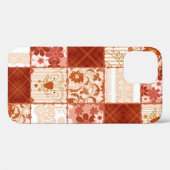 Coques Case-Mate iPhone Patchwork sans couture dentelle marron motif dente (Verso (horizontal))