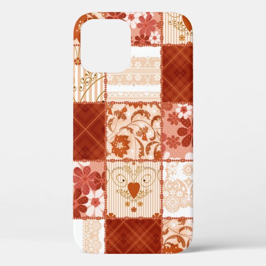 Coques Case-Mate iPhone Patchwork sans couture dentelle marron motif dente (Verso)