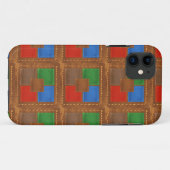 Coques Case-Mate iPhone Patchwork simili cuir élégant de carrés d'artisan (Dos (Horizontal))