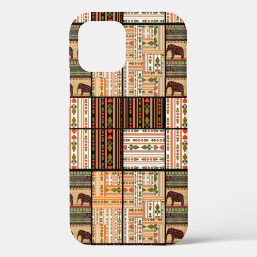 Coques Case-Mate iPhone Patchwork texte motif ornemental africain transpar (Verso)