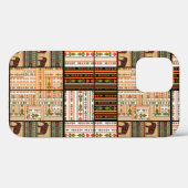 Coques Case-Mate iPhone Patchwork texte motif ornemental africain transpar (Verso (horizontal))