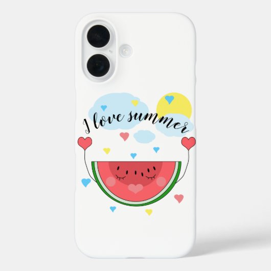Coques Case-Mate iPhone Pâte de pastèque, texte, "J'aime l'été" (Verso)