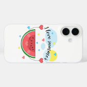 Coques Case-Mate iPhone Pâte de pastèque, texte, "J'aime l'été" (Verso (horizontal))