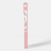 Coques Case-Mate iPhone Pâtes de chien rose et blanc et monogramme personn (Verso / Gauche)