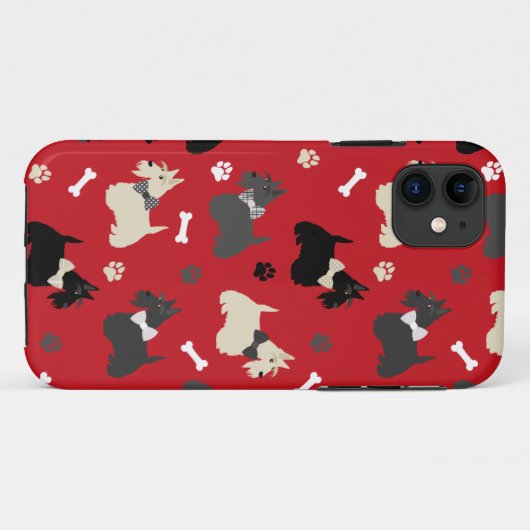 Coques Case-Mate iPhone Pâtes et os de Terrier écossais (Dos (Horizontal))