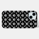 Coques Case-Mate iPhone Pâtes et os gris Motif sur noir (Verso (horizontal))