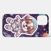Coques Case-Mate iPhone Pâtes interstellaires - Chien spatial mignon à l'a (Verso (horizontal))